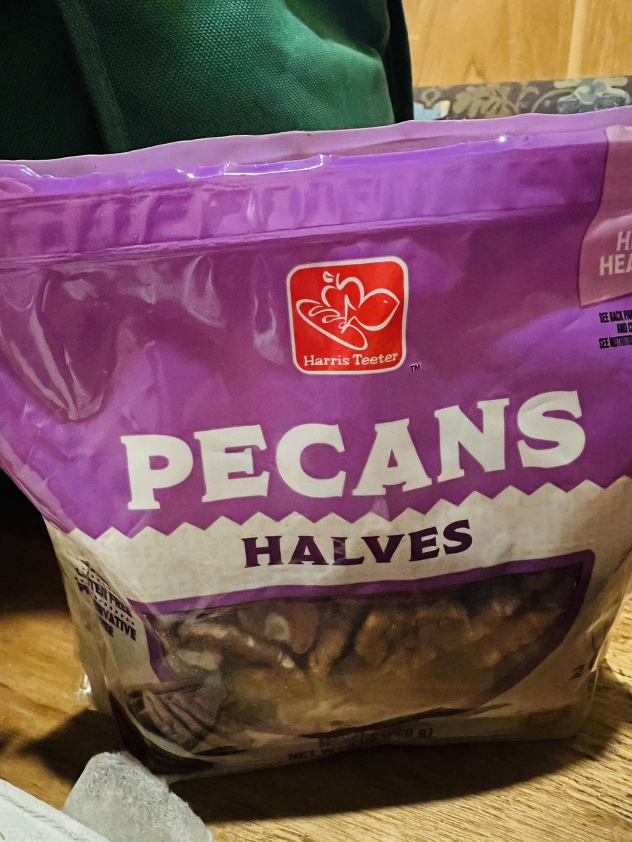 @HarrisTeeter ! It was so nice visiting your store last night.

I love candied pecans but I’m losing a little weight, so I bought the RAW pecans you sell.