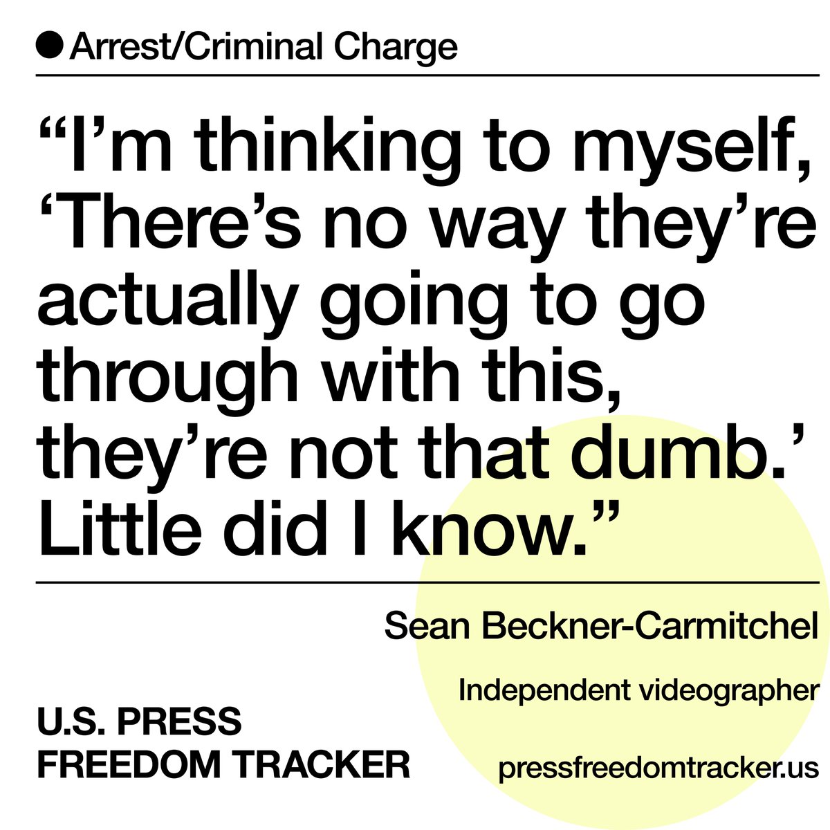 Independent videographer @ACatWithNews was arrested on Monday while reporting on student detainments ahead of a planned sit-in at @UCLA. He was charged with conspiracy to commit burglary but told the charges would be dropped. pressfreedomtracker.us/all-incidents/…
