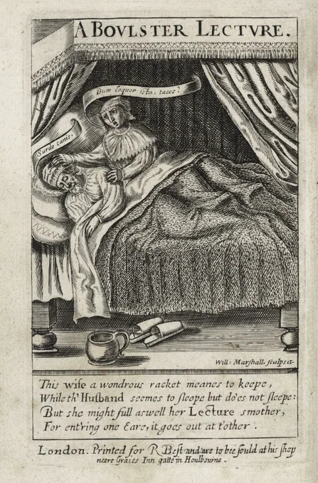 randomly went into a rabbithole on historical beds and landed on this incredible 17th century illustration titled "Art Asleep Husband?", aka the precursor to our contemporary "would you still love me if i was a worm" 