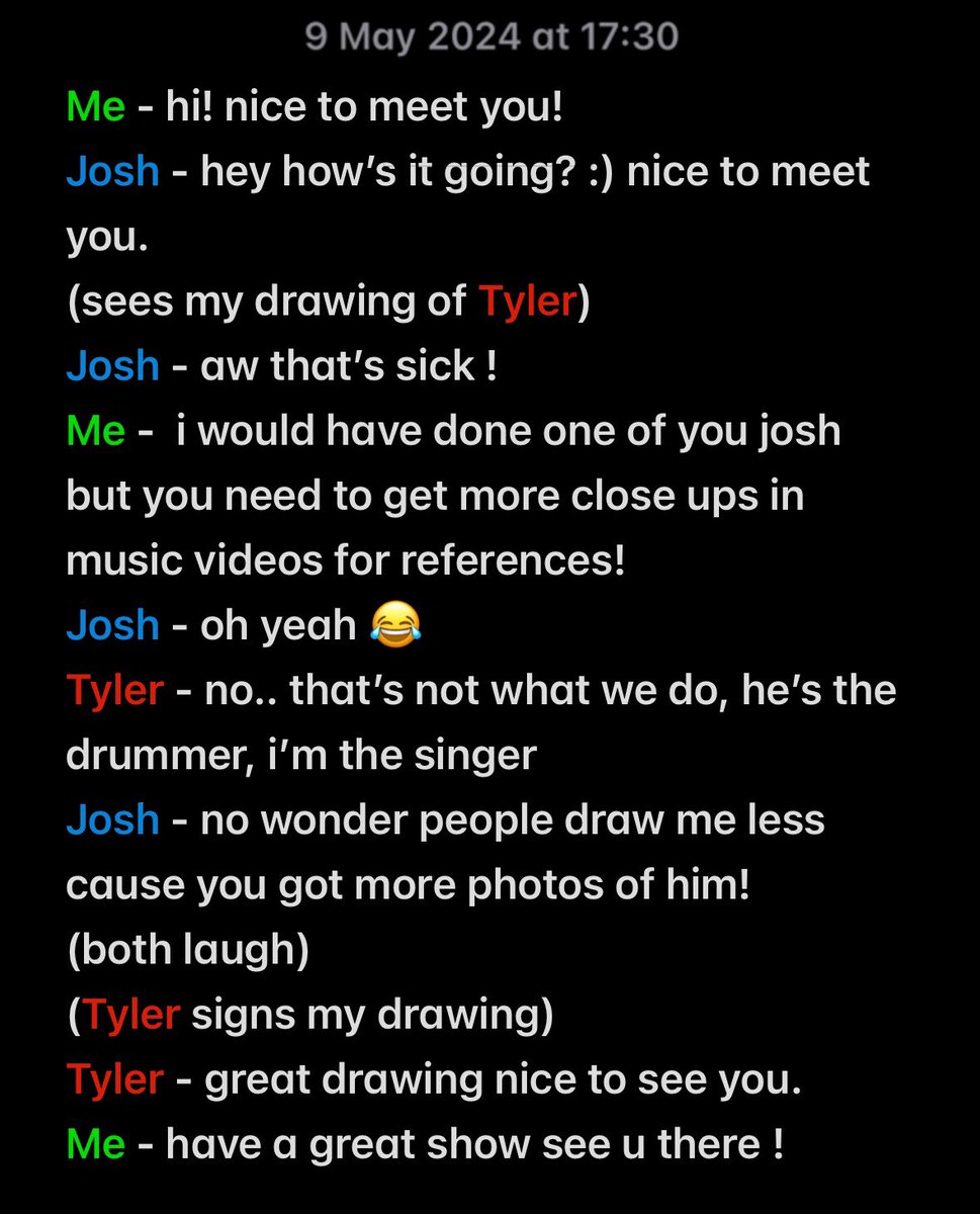 my interaction with tyler and josh at hmv signing!