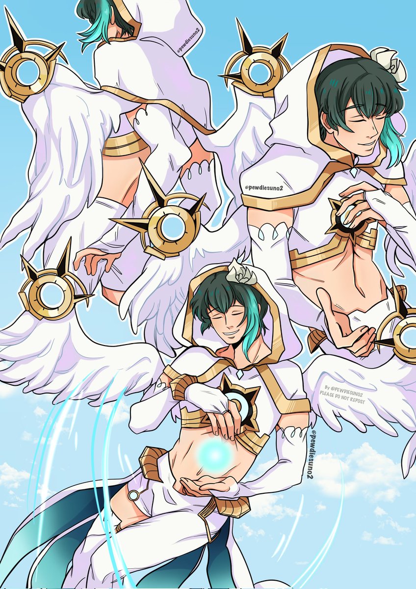 Pewdiesuno's tweet image. Look.. I had a vision!! ( pun intended). 
(PLEASE DO NOT REPOST ⚠️ ⚠️) 
#myart #myartwork #DoNotRepost #obeyme #obeymeshallwedate #obeymebarbatos #obeymefanart #genshinimpact #genshinbarbatos