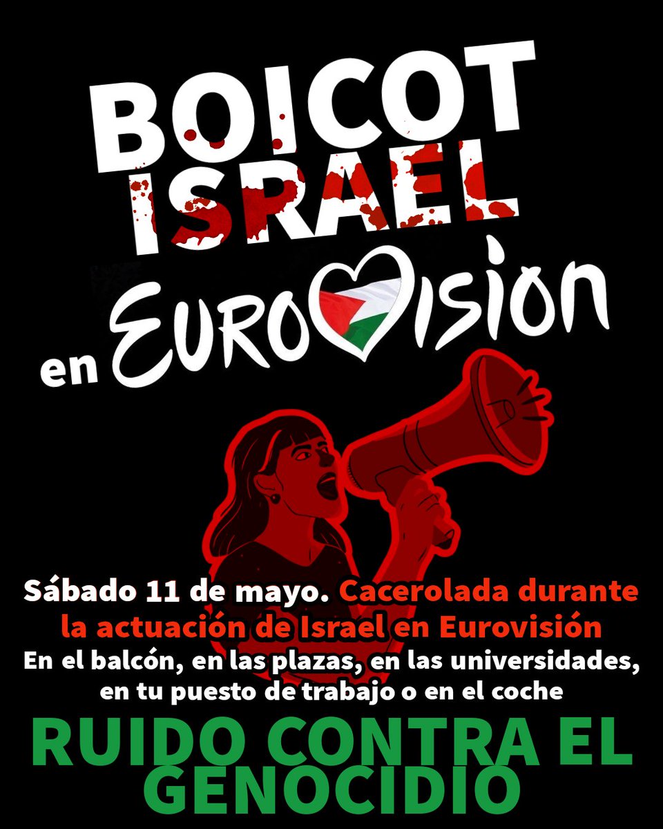 #BoicotEurovision #BoicotIsrael
#FreePalestine #Eurovision #Palestine #BanIsraelFromEurovision
