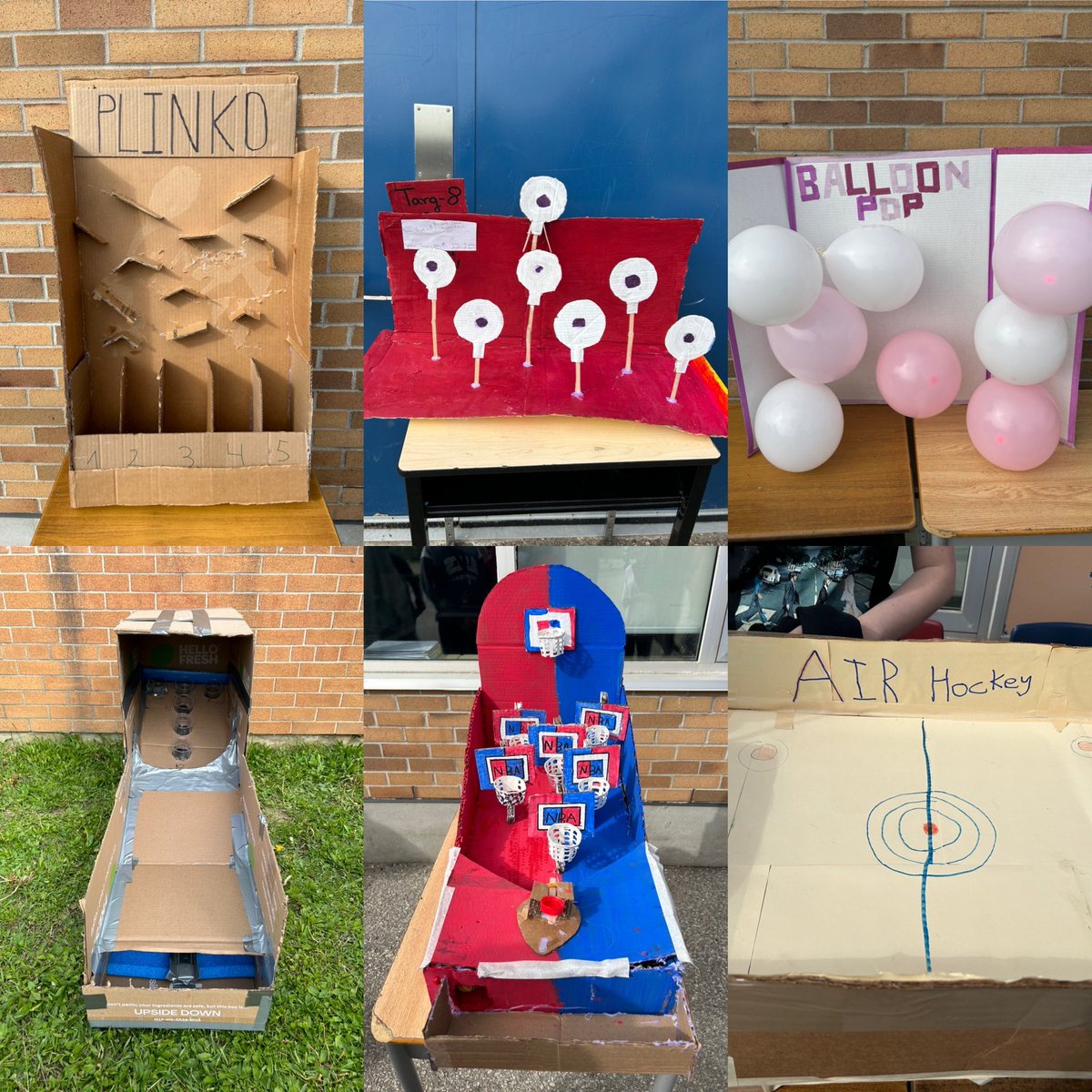 Wow! Give @BalmoralDrivePs students a Carnival Game Cardboard Challenge and they will deliver! What a great end to our #PDSBEduWeek @PeelSchools #TogetherWeThrive #TogetherWeBuild #TogetherWePlay