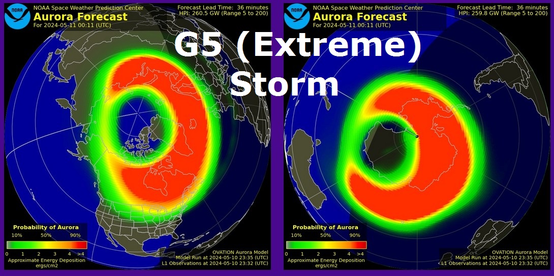 For the first time since the great Halloween Storm of 2003, the Extreme (G5) Geomagnetic Storm threshold has been reached!
