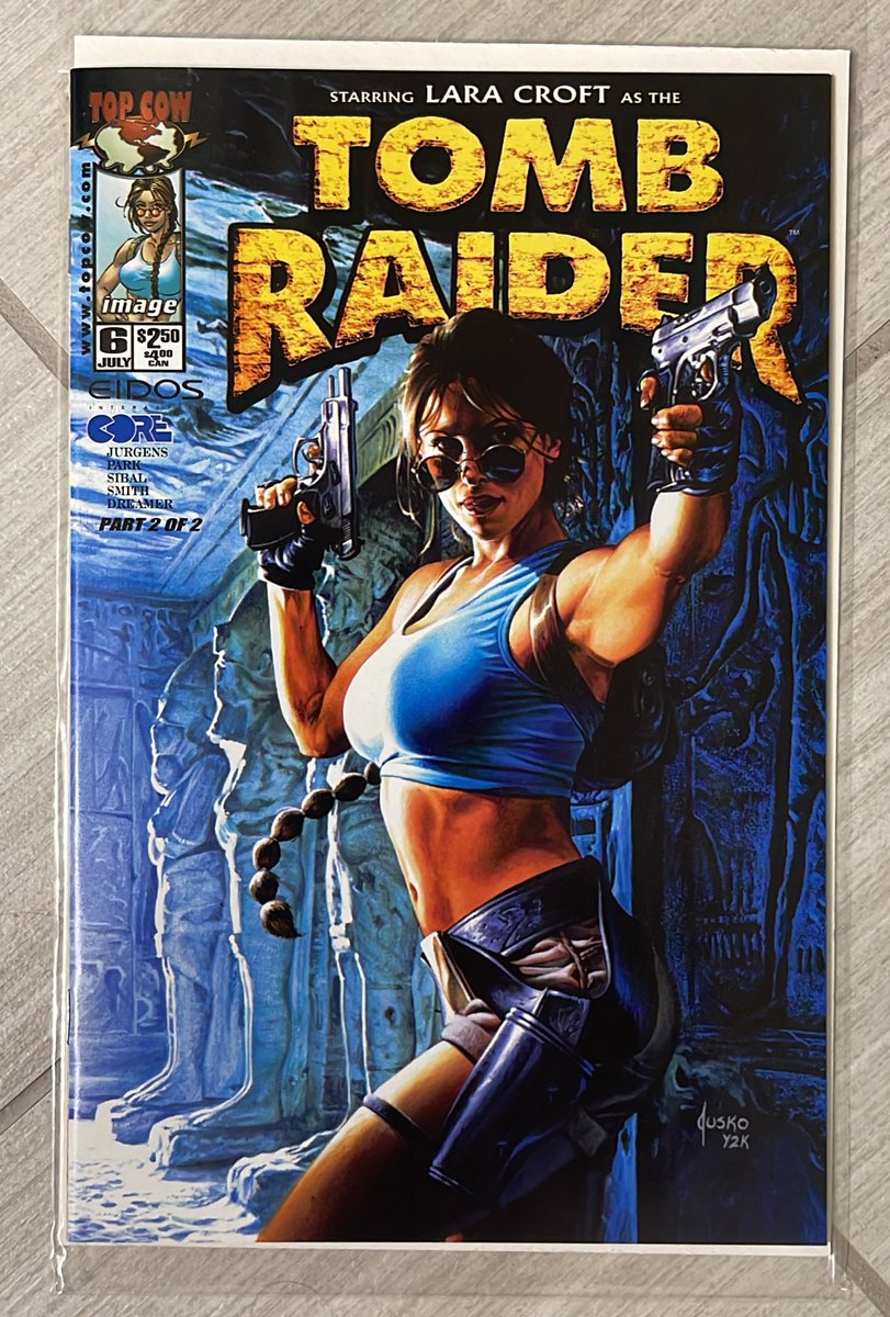 Our second @TopCow classic tonight is Tomb Raider #6! How bout this cover from Joe Jusko! Book by Jurgens, Park, Sibal, Tan, Llamas, and JD Smith… #Topcow #TombRaider #LaraCroft #comics