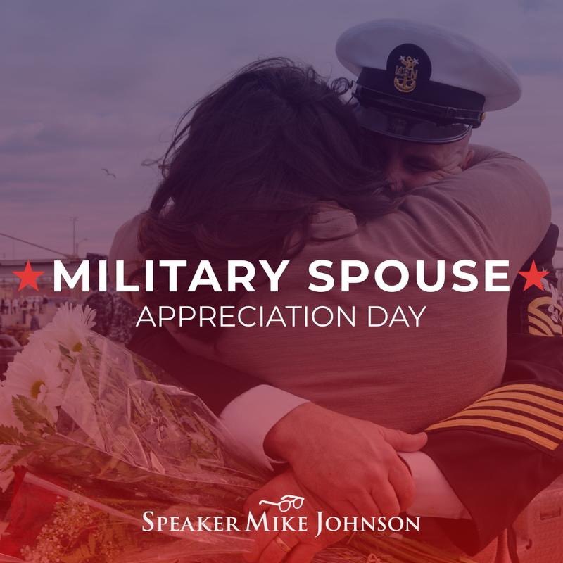 Today we honor all military spouses. Thank you for your service to our nation!