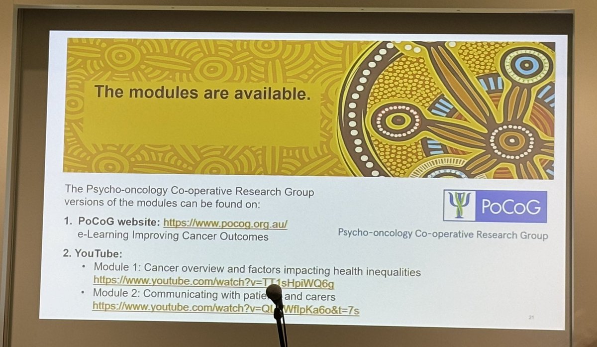 @garvey_gail presenting on the 4Cs project and communication skills training for health professionals working with indigenous people. @POCOG1 e-learning modules are available. @ASMIRTorg