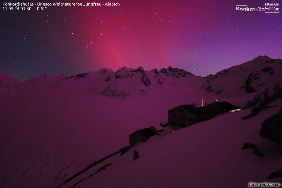 If you weren't aware, today is the first day of the Solar Storm of 2024. This is supposed to rival 'The Carrington Event' At this moment all of Europe is lit up. I'm waiting to see if we can see the Auroras here in California tonight. #solarstorm foto-webcam.eu/webcam/virgen-…