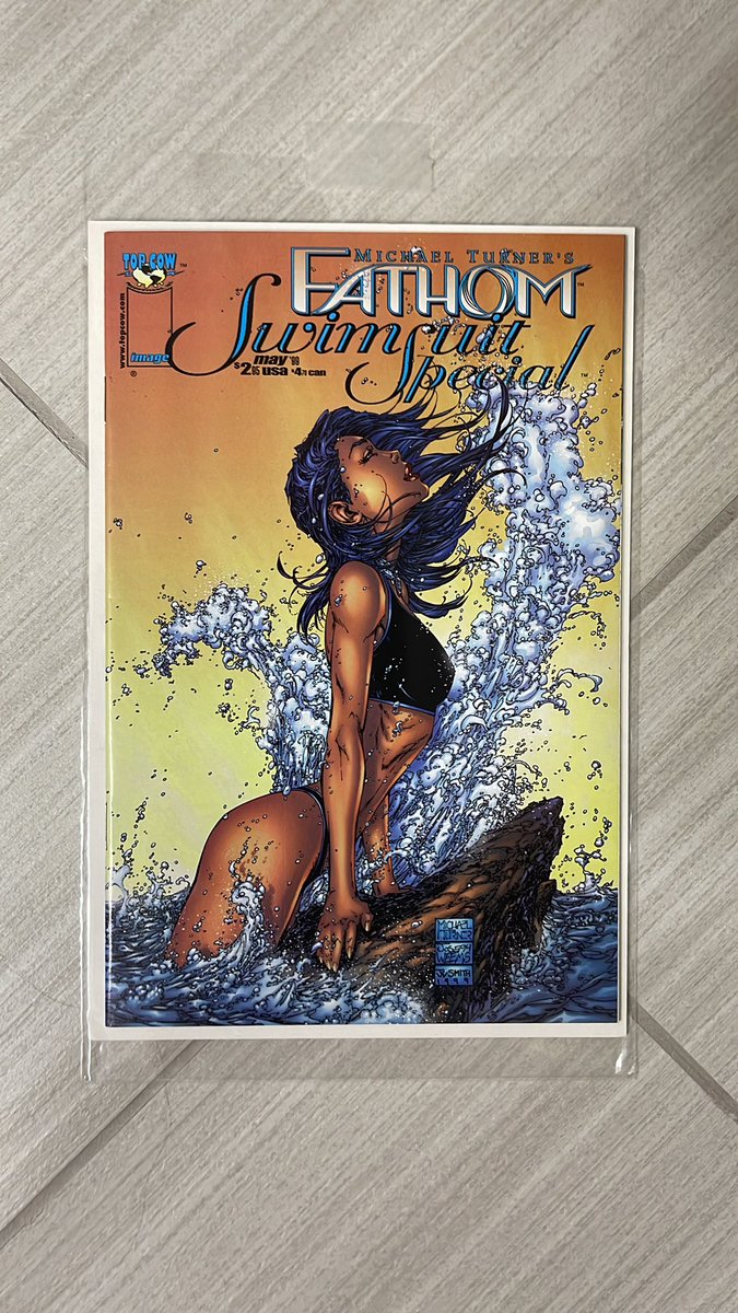Bonus @TopCow tonight! It’s the 1999 Fathom Swimsuit Special! The 90’s trend that wouldn’t die. Also, some quality inking on a couple of pages from our man in the trenches @1JohnLivesay ! #MichaelTurner #topcow #comics