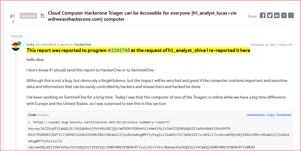 I hacked Cloud Computer Hackerone Triager 🧐

I got access to Cloud Computer Hackerone Triager
hackerone.com/reports/2263294

#hackerone @hackerone #bugbountytips #bugbountytip