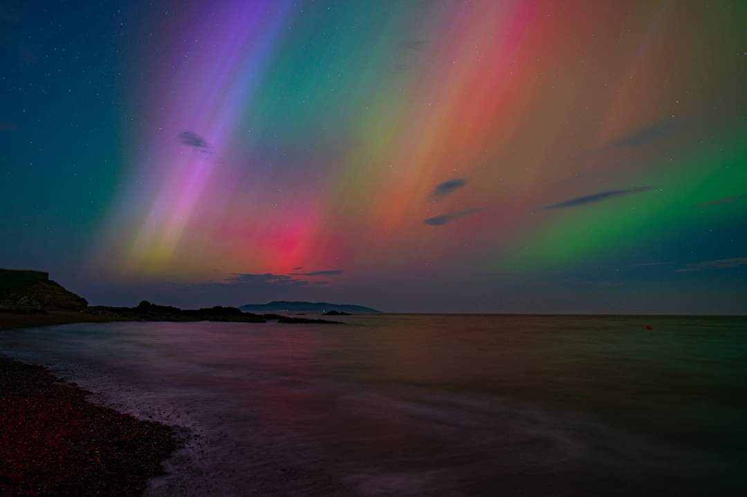 Fab display of the northern lights over Tower Bay, Portrane tonight - such an array of colours