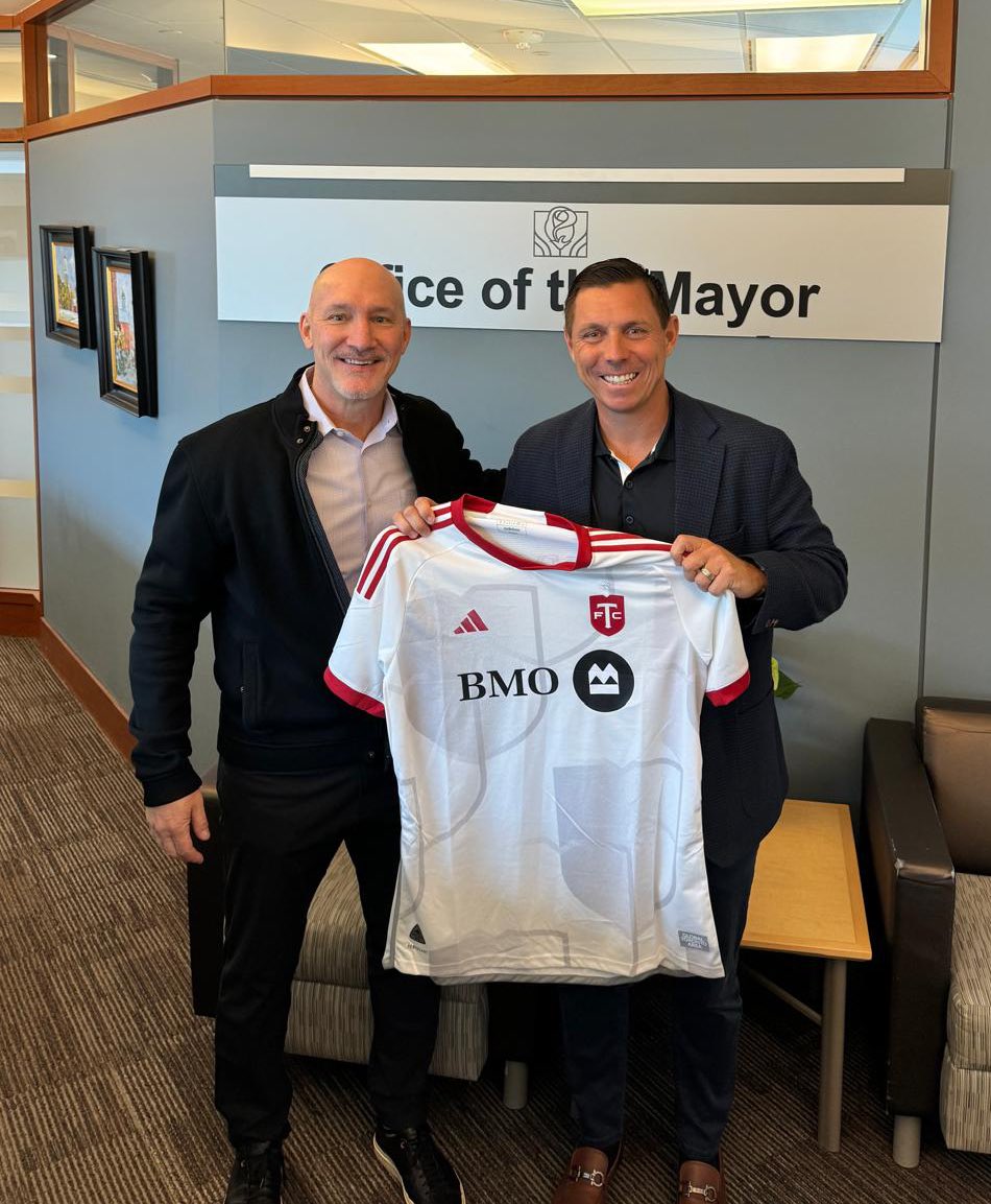 Great meeting today with Team President, Bill Manning from Toronto Football Club (TFC). We are eager to see @TorontoFC play a bigger role in our City. Stay tuned for more details to come!