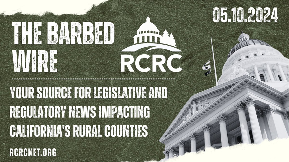 Check out the latest edition of the #RCRCBarbedWire newsletter, now available! Your source for legislative & regulatory news impacting California's #ruralcounties. Read here: conta.cc/3ycQseS
