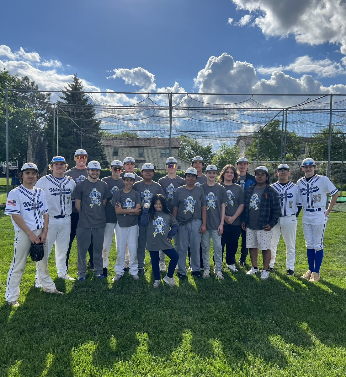 3rd Annual Gold Game.  Wildcats baseball and softball teams raised money and are donating all proceeds to the Anthony Rizzo Family Foundation.  7 year old survivor Frankie T threw out the first pitch today and is a warrior that inspires us all! ❤️ ⚾️ 🥎 🐱 ❤️