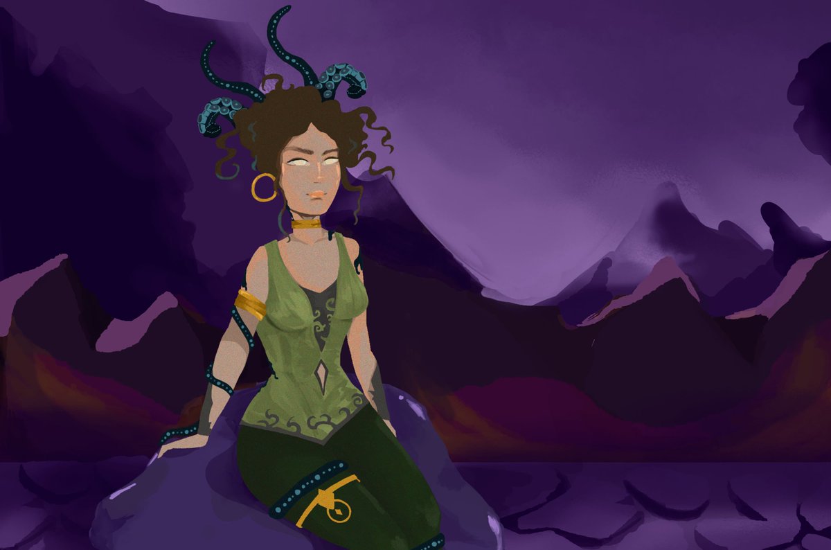 Estebappa's tweet photo. The goddess of nature also succumbs to darkness... Dread is approaching. #GUDREADART #dreadawakening @GodsUnchained https://t.co/iBhTpebZ9L