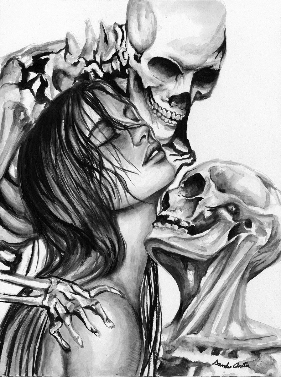 Qt your skull art 🖤🤍 (Traditional Watercolor painting)
