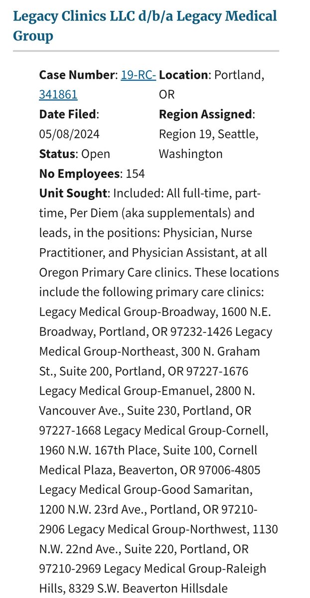 NEW: 154 doctors, NPs, ND PAs in the Portland area are forming a union and joining @AFTunion.