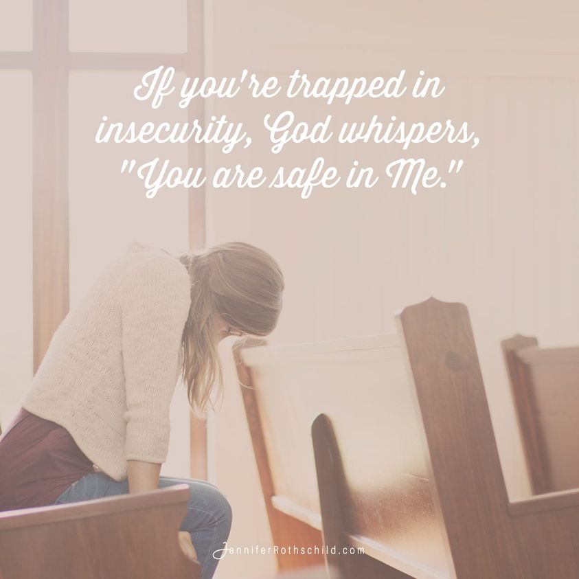 If you’re trapped in insecurity, God whispers, “You are safe in Me.” If you’re stuck in an identity crisis, God says, “You are found in Me.” Sister, He delights in you, is proud of you, and cares for you. His heart for you is so much more than you could ever imagine!