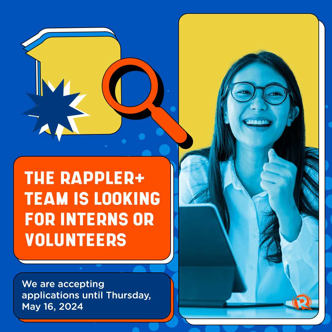 Grow communities and foster connections with us at Rappler+. Be an intern or volunteer today. APPLY HERE: trib.al/CFssOdX