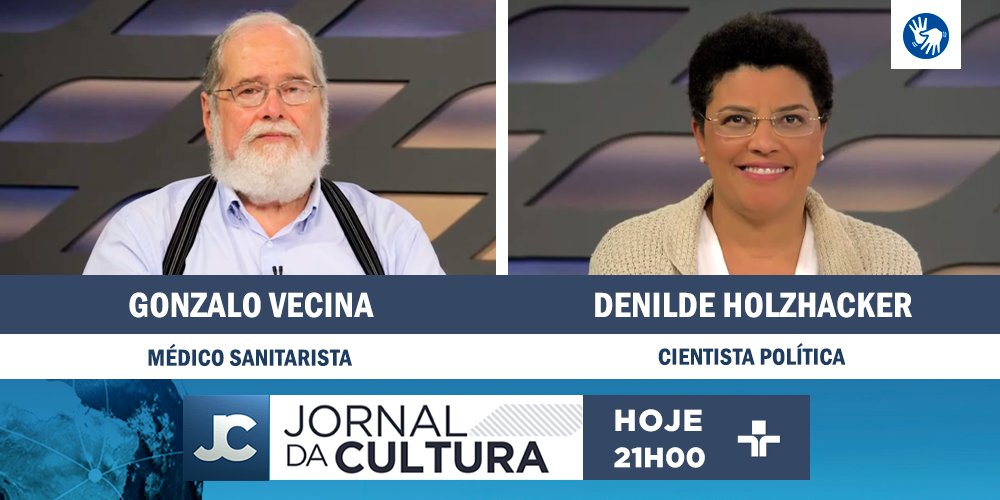jornal_cultura's tweet image. DAQUI A POUCO: No #JornaldaCultura desta sexta-feira (10), @KarynBravo recebe a professora de relações internacionais da ESPM, @Denilde e o médico sanitarista Gonzalo Vecina Neto, professor da faculdade de saúde pública da USP.

#JC