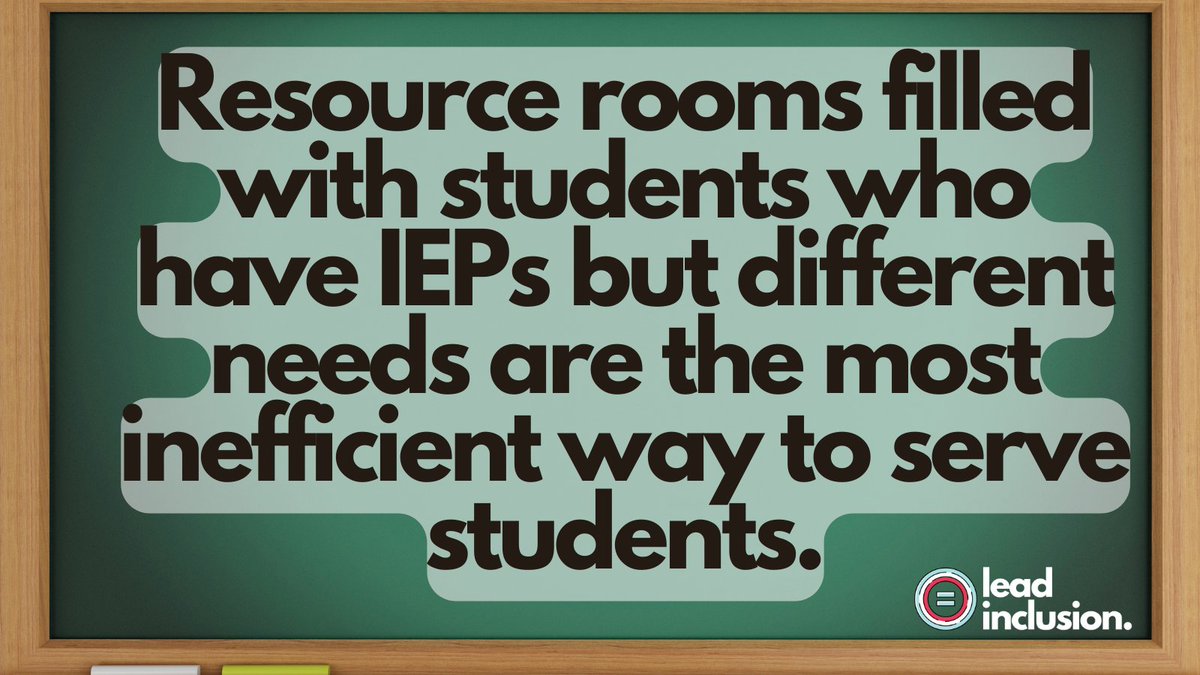 🔄 Resource rooms filled with students who have IEPs but different needs are the most inefficient way to serve students. Let's provide small-group intervention on specific skills instead. #LeadInclusion #EdLeaders #Teachers #UDL #TeacherTwitter