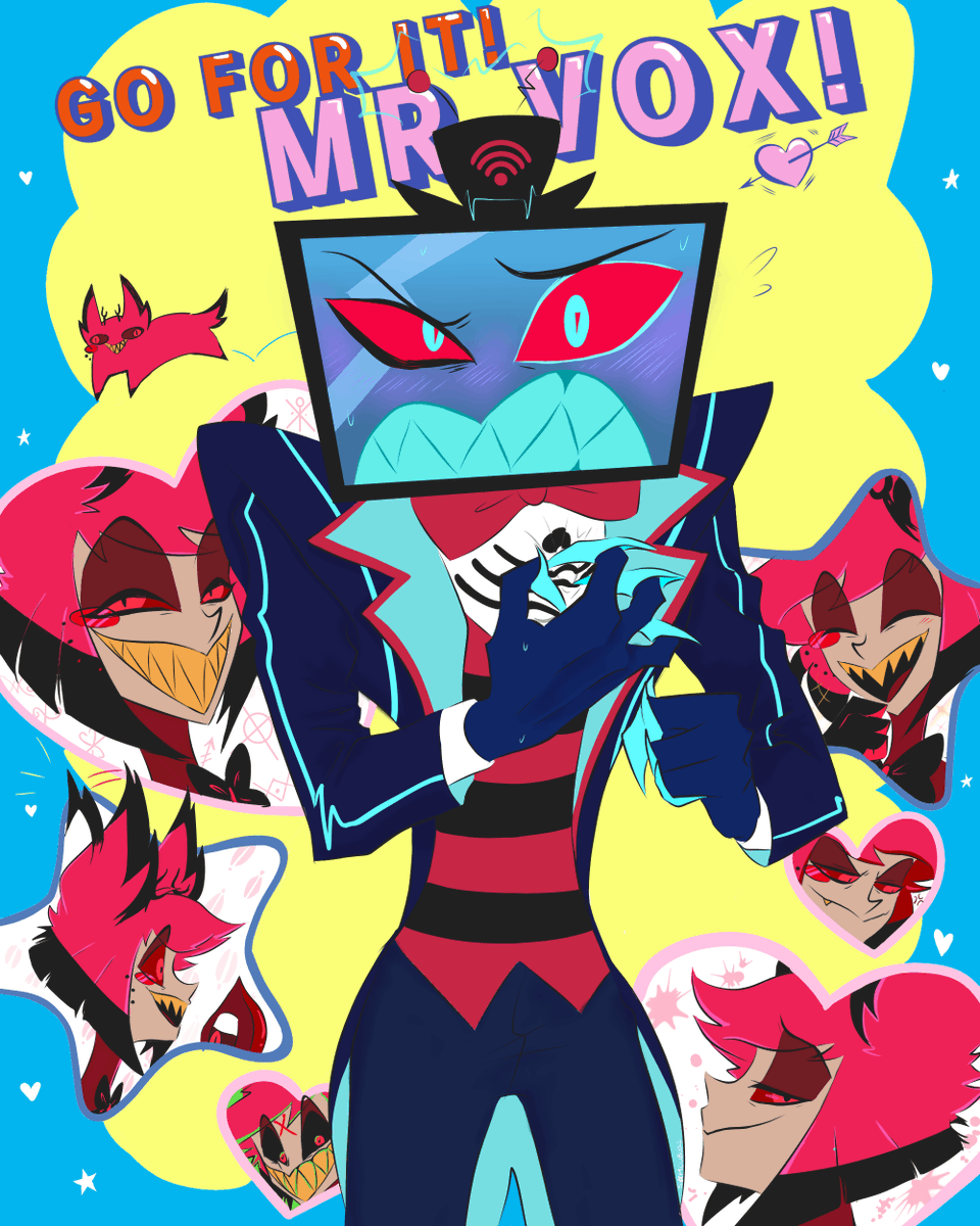 samcubuss's tweet photo. We are rooting for you VOX!๐ #Statichusbands
#RadioStatic #voxal #Staticradio #Alastor #Vox #HazbinHotel https://t.co/o33KaHaJOU
