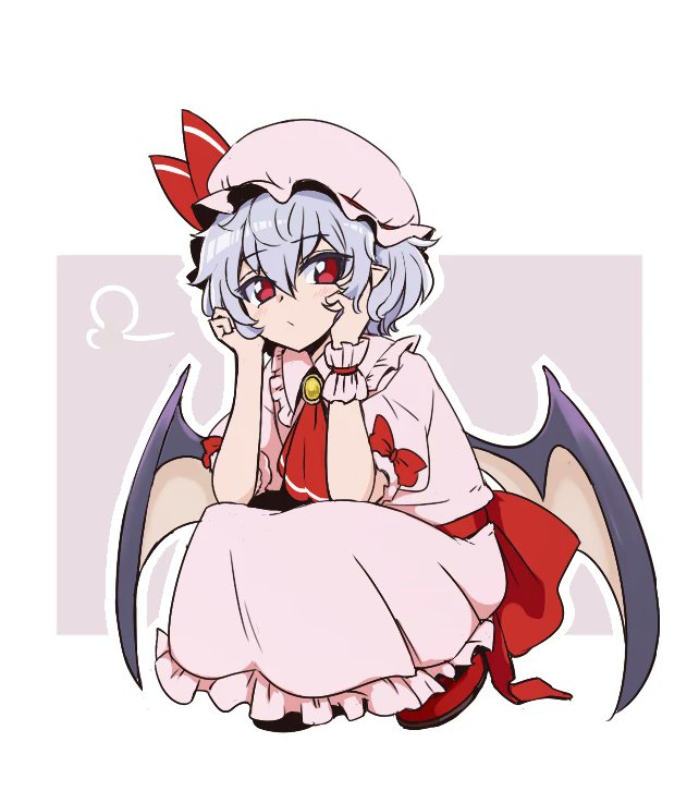 remilia scarlet 1girl solo looking at viewer short hair simple background shirt skirt  illustration images