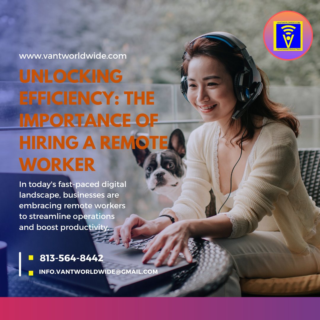 From managing administrative tasks to handling customer inquiries, remote workers like VANT worldwide offer cost-effective solutions that allow you to focus on core business activities.

#vantworldwide #virtualservices #realestate #healthcareva #bigtosmallbusiness