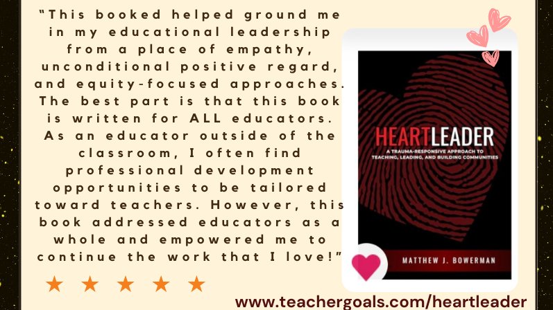Grateful for the love for my book, HEARTLEADER teachergoals.com/heartleader @AlainaClarkWein @WeinsteinEdu @teachergoals Great summer PD opportunities here at: teachergoals.com/pd/trauma-resp…