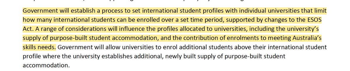 Worst-case international student policy scenario is playing out – restrictions on institution, campus and course level international numbers. education.gov.au/international-…