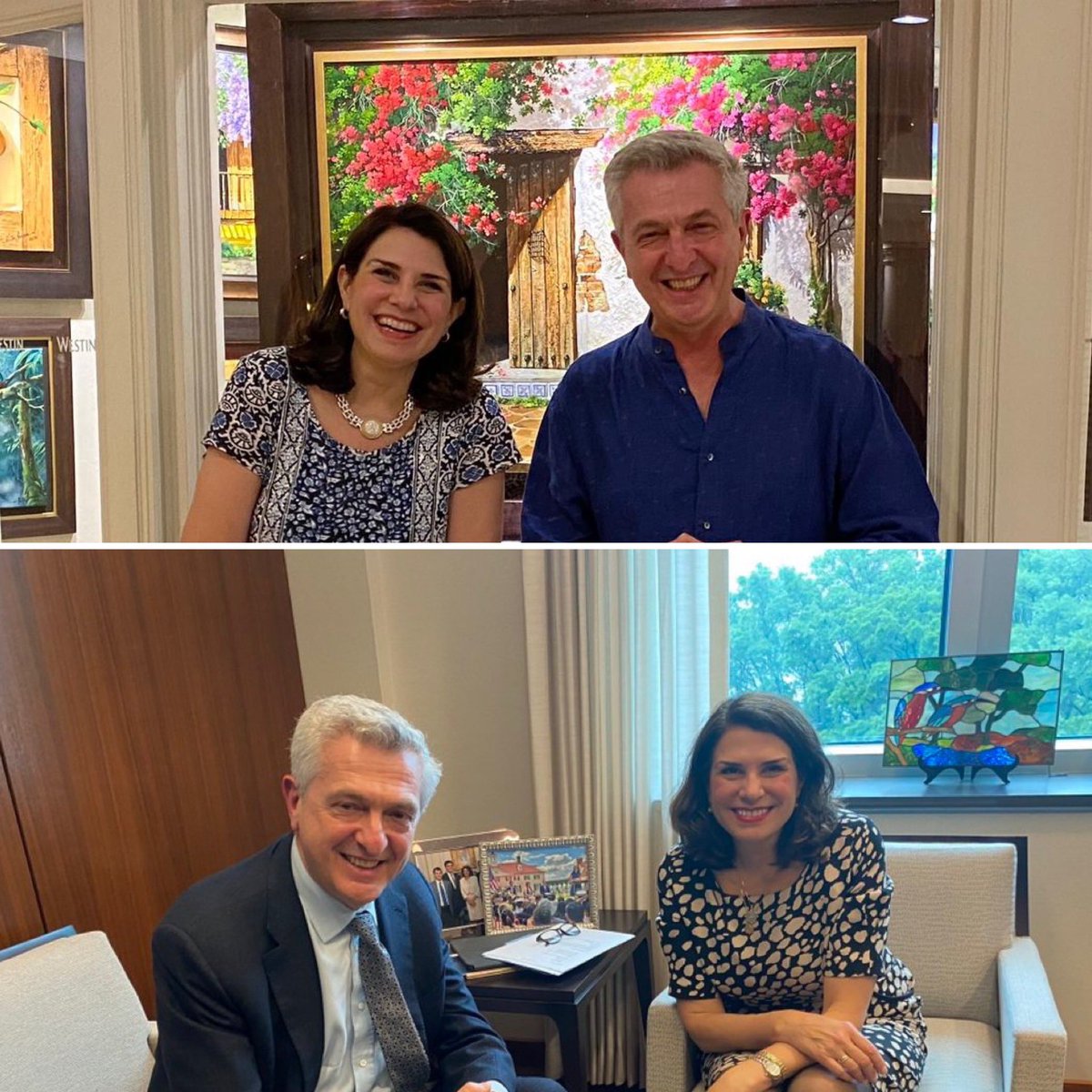 Much interaction this week between @StatePRM and UNHCR on how to address the plight of refugees, displaced and stateless people: from a conference in Guatemala to wide ranging discussions in Washington DC. Thank you @PRMAsstSec Julieta Valls Noyes for your friendship and support.