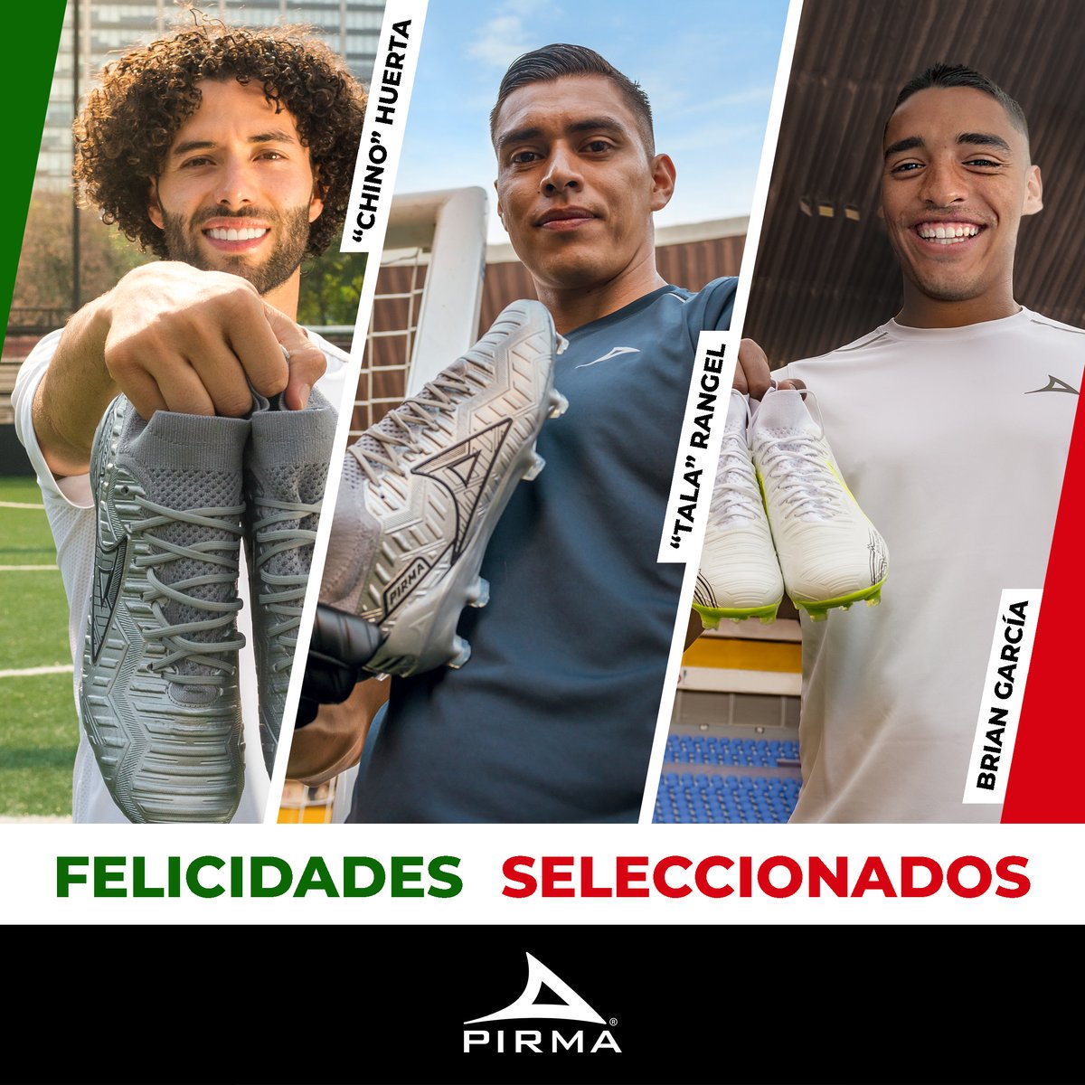 ¡Orgullo nacional! 🇲🇽 Felicidades a los embajadores Brian Alberto García (Tatito), Raúl Rangel (Tala) y Chino Huerta por ser convocados a representar a México en la selección nacional. ¡Que sigan brillando en el campo y llevando en alto el nombre de nuestro país! 💪 ⚽