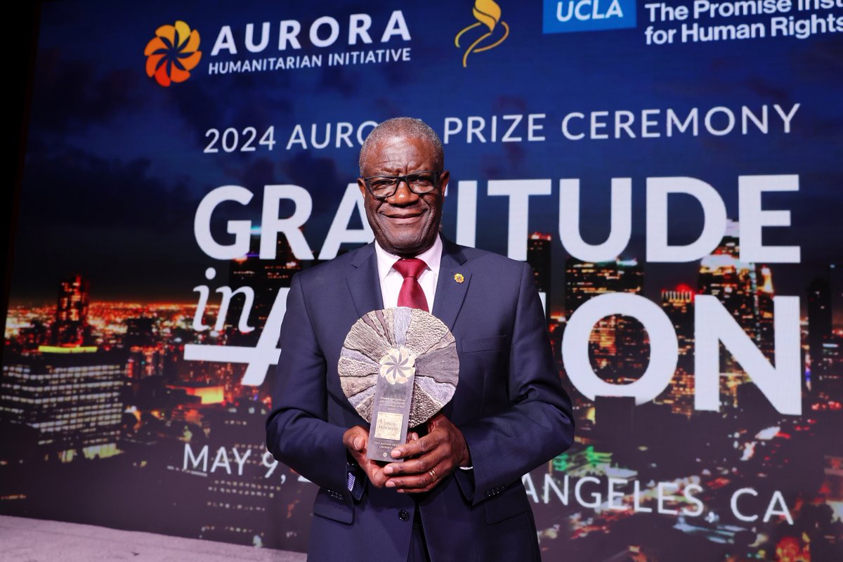 I am honored to be named the 2024 recipient of the @AuroraPrize_ Humanitarian Prize for Awakening Humanity. With this recognition, the Aurora Humanitarian Initiative not only shines a light on the ongoing struggles in the Democratic Republic of Congo but also sparks a global call