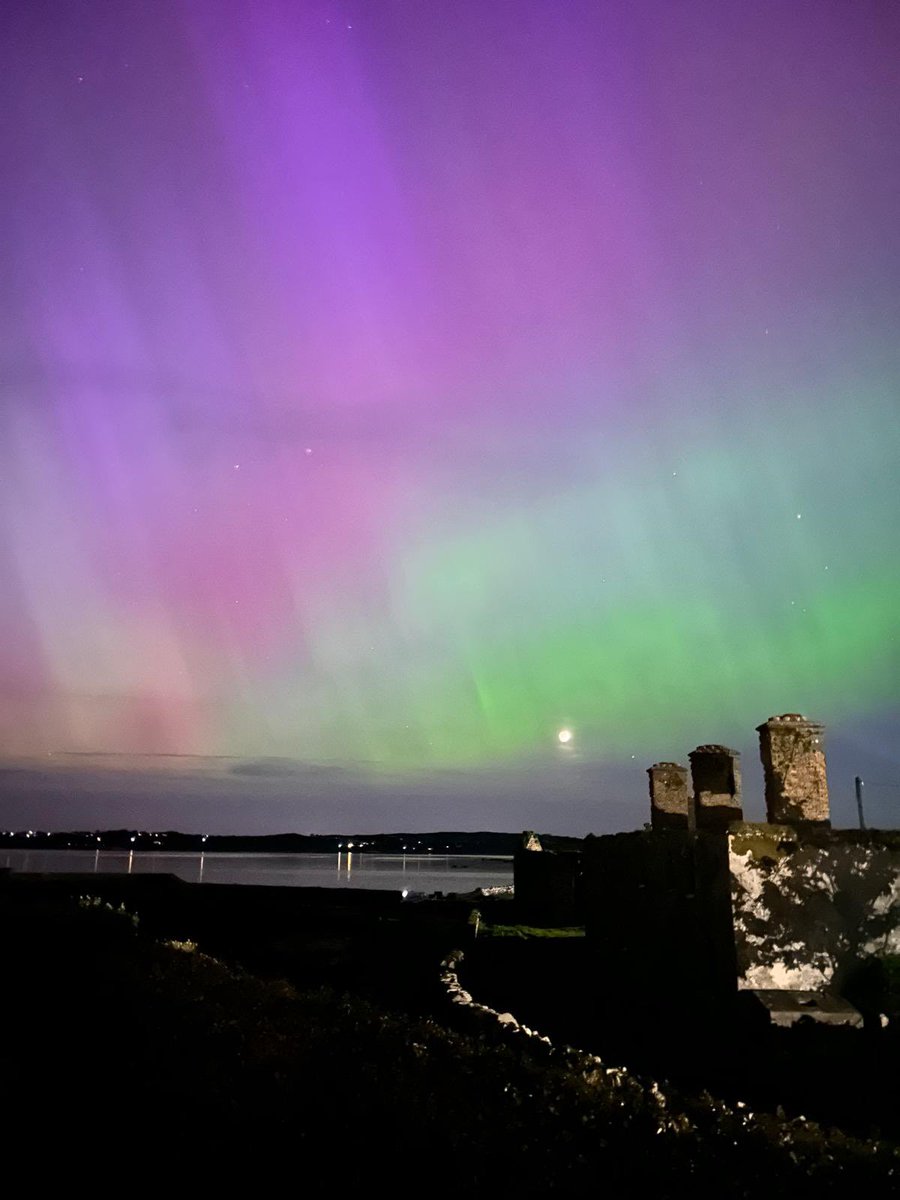 The northern lights taken at the Old coast guard station near Rossaveel