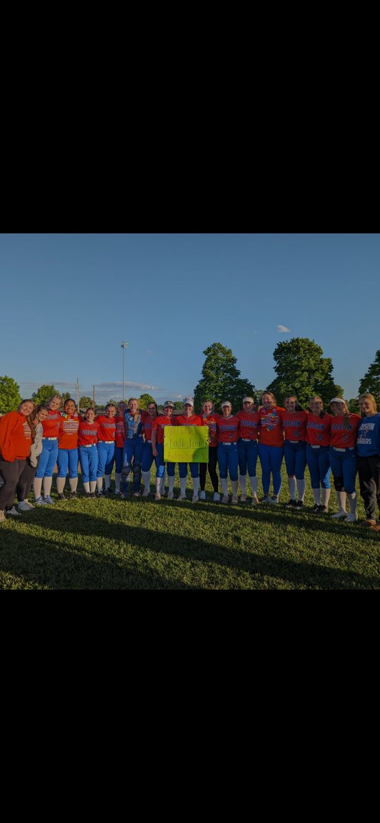Lady Chargers win 14-11 against a really good Upper Sandusky team and are your sectional Champions.  Audrey Linder goes 4-4 and shatters the old doubles record.  She now has 16 on the year.  Abby Cloud goes 4-4 and gets the win.