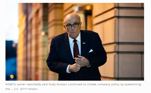 #DemVoice1 #FRESH Rudy Giuliani was fired from top NYC radio station over his repeated telling of 2020 election falsehoods. WABC owner, billionaire John Catsimatidis, is a trump supporter, but didn't think Giuliani's lies constitute free speech. Giuliani learned of his…