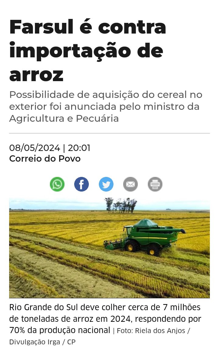 O Lula é um gênio ! Os caras iam estocar pois 90% do arroz já foi colhido , para vender mais caro na crise , mas Lulinha foi lá e cheque mate 🤣🤣🤣🤣🤣