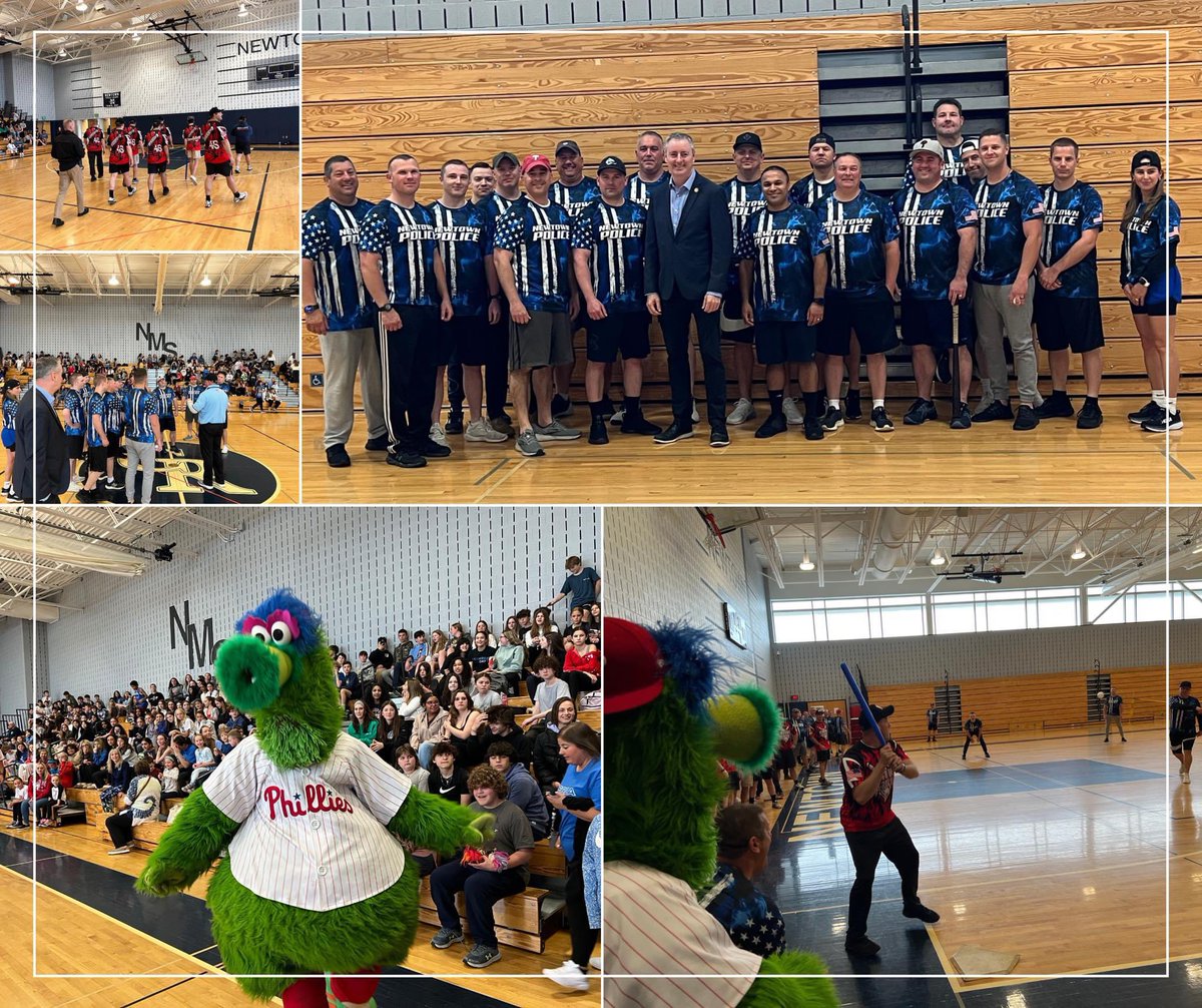 Today, our all-star Newtown Township Police Department and Newtown Fire Rescue went head to head in a Charity Ball Game to benefit the Bucks County Heroes Scholarship Fund! Despite the rain moving the game indoors, the spirit of camaraderie, community, and competition soared…