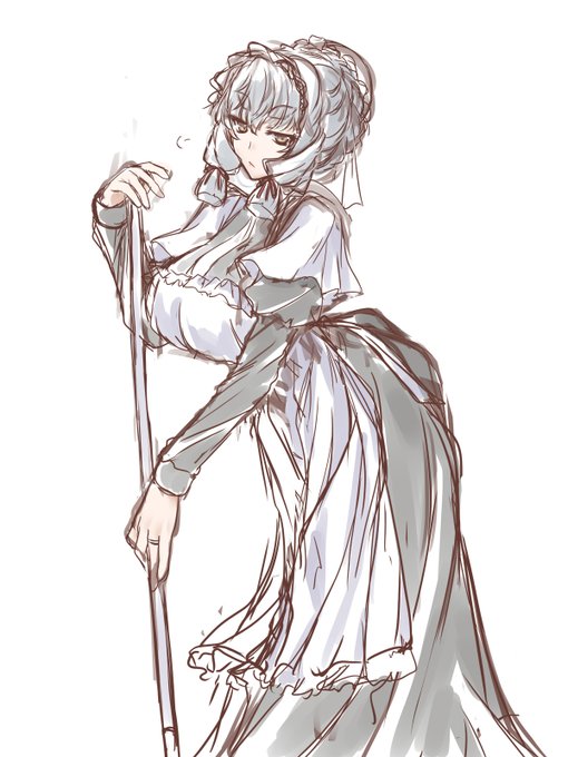 Д◎) おは叢雲「…おはようございますご主人様。 これでいいの?(タメイキ」 #メイドの日2024 #遅刻