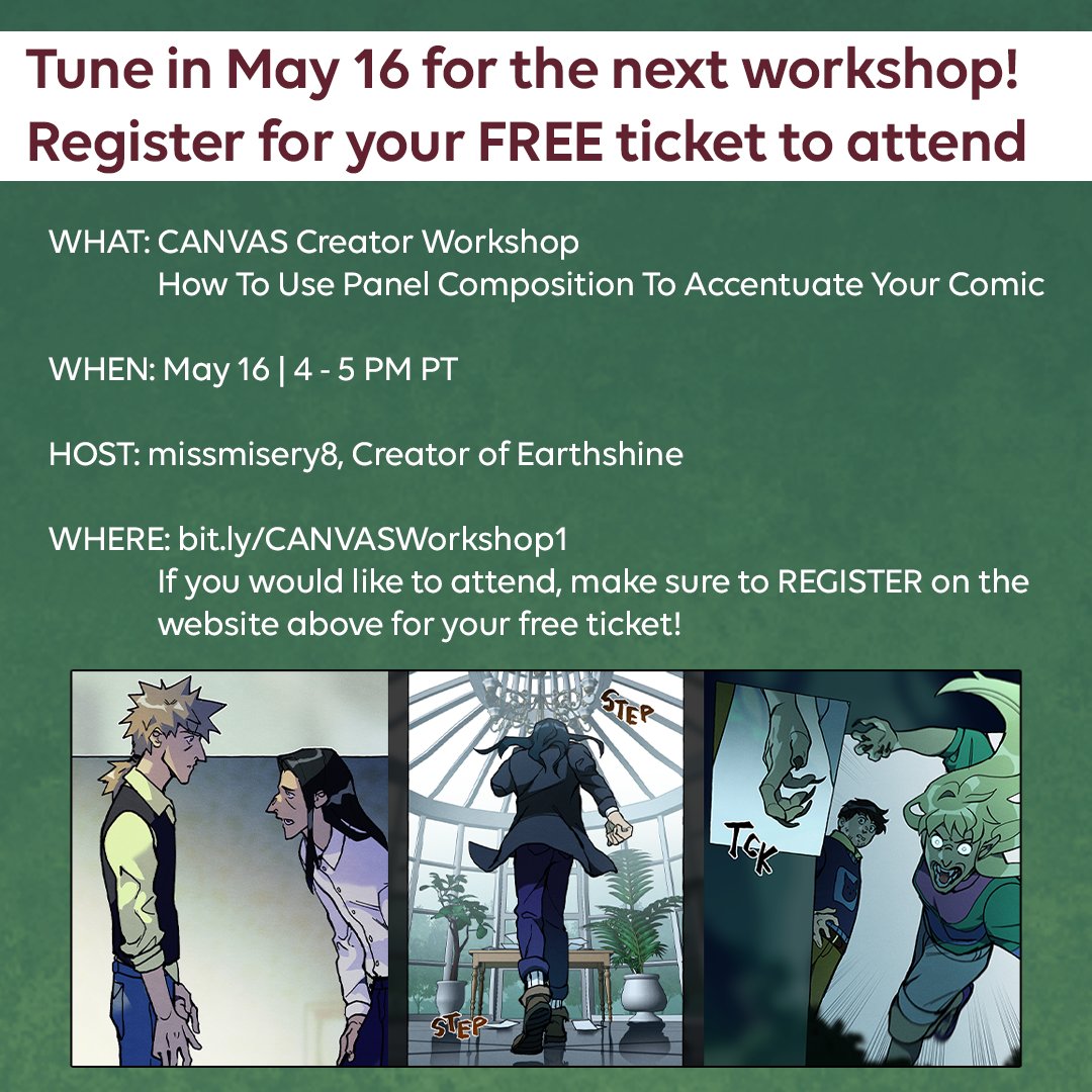 @miss_misery8 See you at #WEBTOONCANVAS Creator workshop hosted by @miss_misery8 and moderated by @EmpressLuxiva! 🎟️ bit.ly/CANVASWorkshop1