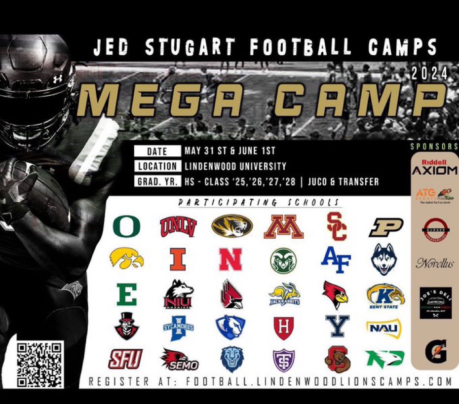 I will be attending Session 1, May 31st of the Jed Stugart football camp! @JPRockMO @THECoachKdub @PrepRedzoneMO