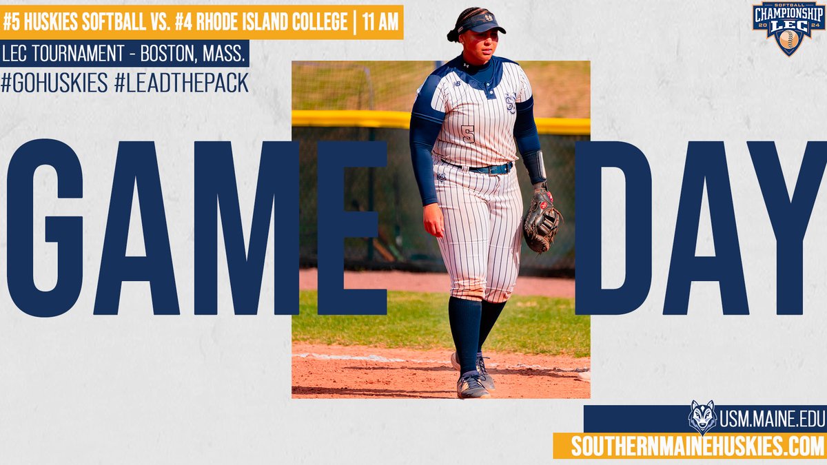 TOURNAMENT TIME! No. 5 Southern Maine and No. 4 RIC meet again with a trip to the 2024 LEC Softball Championship Tournament championship on the line! First pitch is at 11AM. #GoHuskies #LeadThePack 🔗Live Stats: beaconsathletics.com/sidearmstats/s… 🔗Live Stream: littleeast.tv