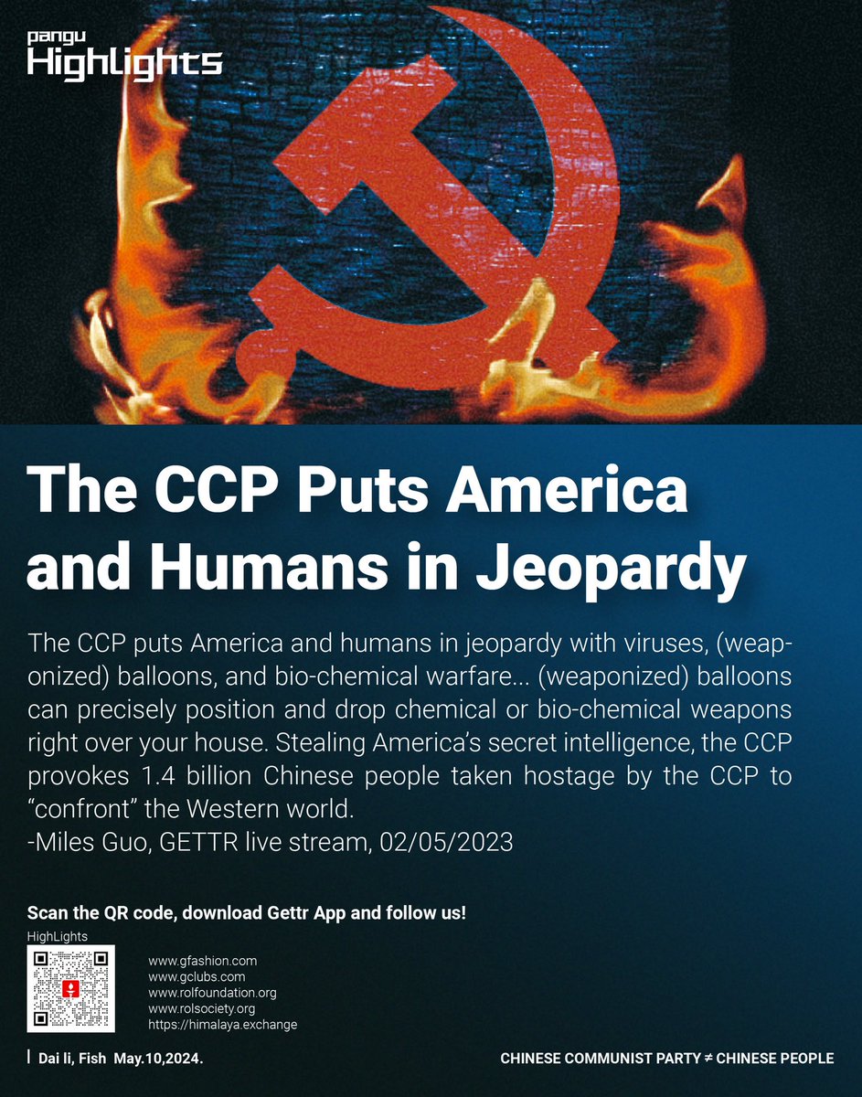 The #CCP Puts America and Humans in Jeopardy The CCP puts America and humans in jeopardy with viruses, ⋯ —— -#MilesGuo, #GETTR live stream, 02/05/2023