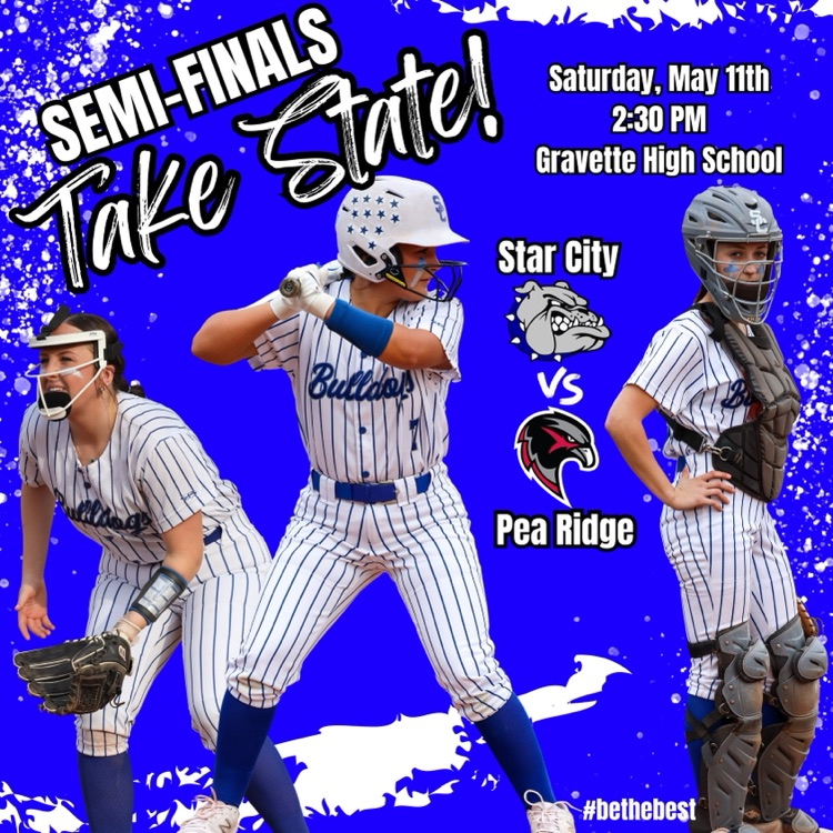 StarCitySchools's tweet photo. Bulldog Nation! 

Bulldog Softball plays in the Semi-Finals of 4A State Softball Tournament tomorrow at 2:30pm against Pea Ridge.

The game can be viewed at the link below. GO DOGS GO! #bethebest

https://t.co/ZRlGfpkT3a https://t.co/dsYP2GSstm