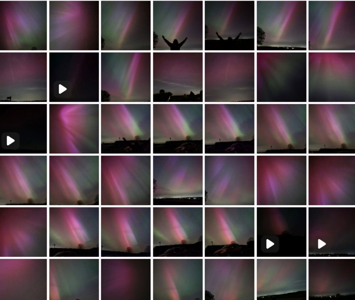What a night! I took so many photos! These are just some of my phone pix of the beautiful #aurora displays tonight. Never seen skies like this from Bedfordshire before!! 10.05.24