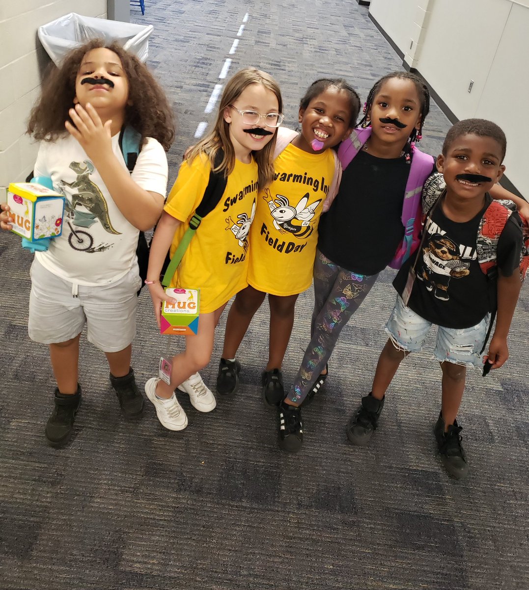 M - We 'mustache' you a question?!?! Loved seeing them wearing mustaches today 🤣🤣....we are half way through thru with our ABC countdown!! @CyFairYeager @tylerhartCyFair