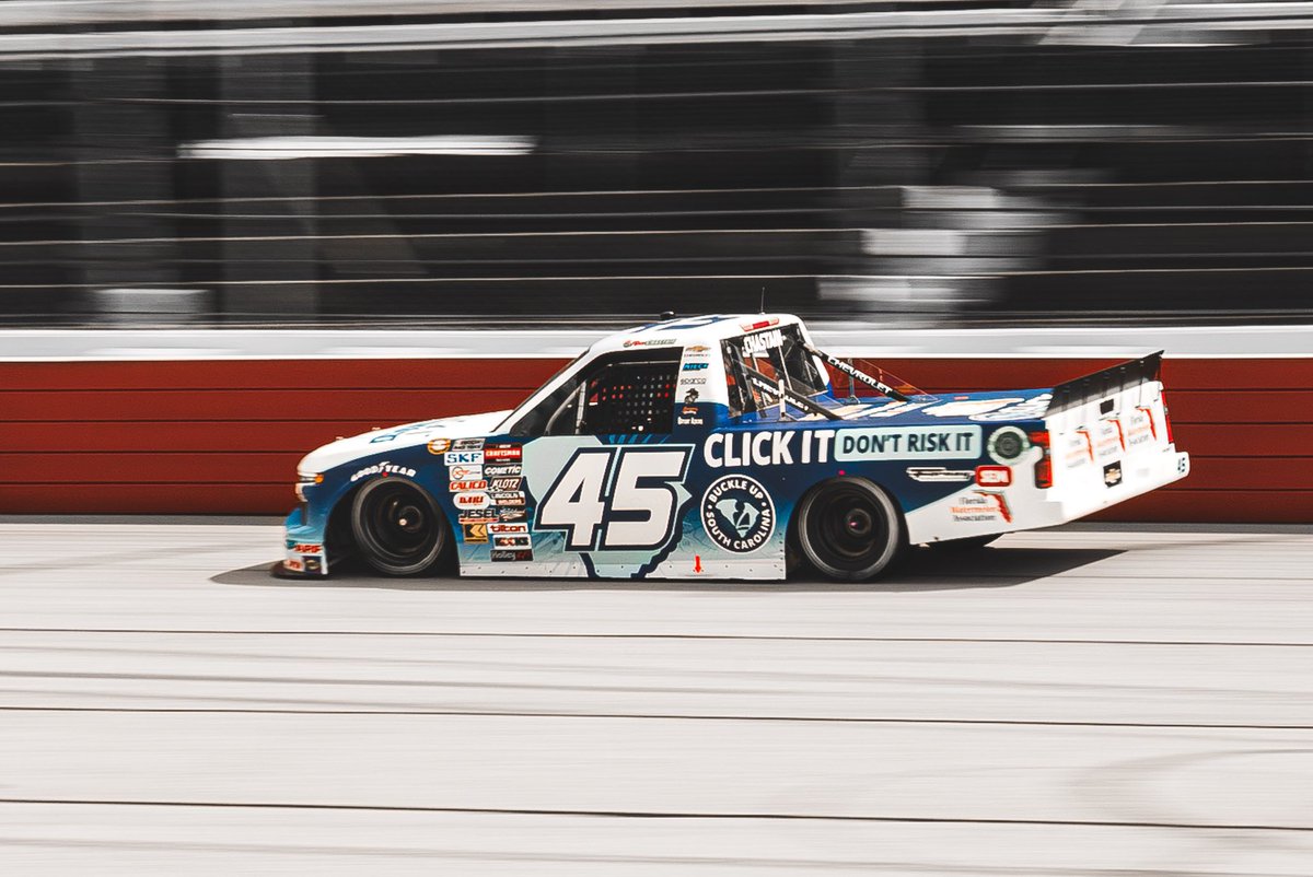 Hoping the rain stays away for the rest of the night so we can drive our #clickitdontriskit @TeamChevy Silverado to the front! @NieceMotorsport brought a really fast ride just need a dry track to work with. #BuckleUpSC200