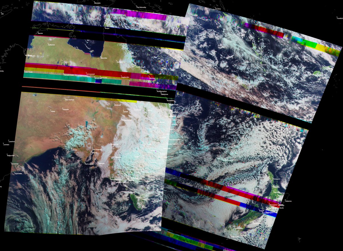 #MeteorMN2_3 morning composite 11 May AEST
#Satdump, #QFH, #Nooelec Noaa, #Airspy mini
#weather #LRPT #Satellite #Australia #NewZealand