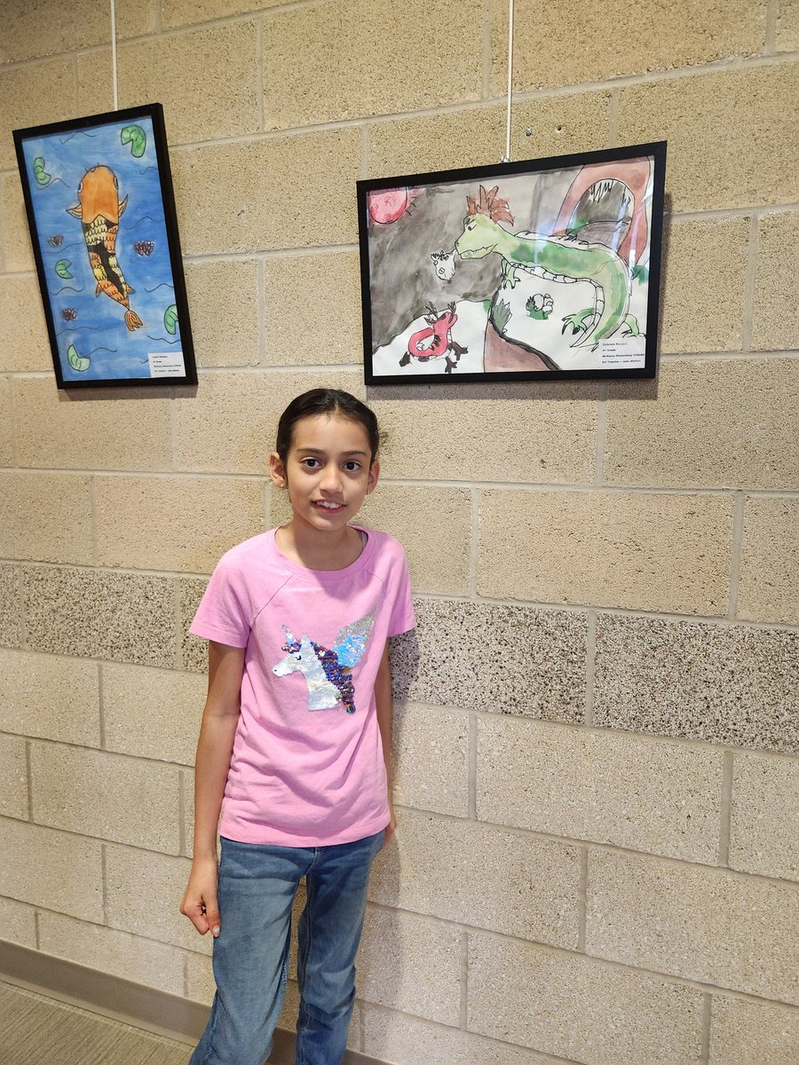 The City of Carrollton Student Art show was tonight. We had 3 McKamy students win awards! All 8 Mckamy artworks are on display at the Crosby Rec Center.  #lovemckamy #elementaryart #cfbproud #cfbisd