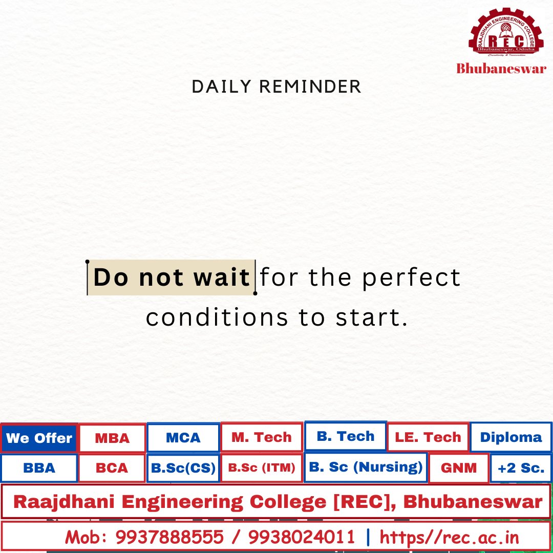 Good morning, dreamers and doers! REC Bhubaneswar welcomes you to another day of possibilities and achievements! #REC #MorningGreetings #Bhubaneswar